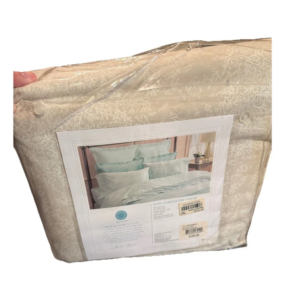 Martha Stewart King Comforter Mist 360 TC 100% Pima Cotton Bedding CSKCCMS822